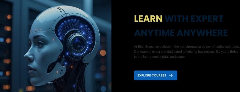 Futuristic learning and AI-inspired visuals